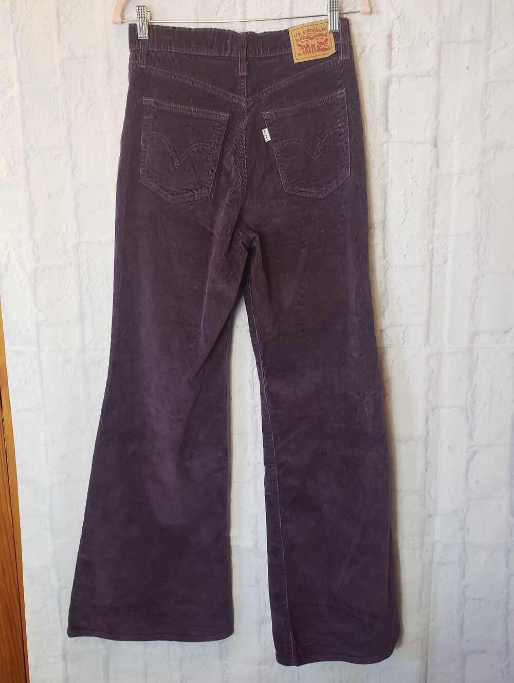 LEVI'S Ribcage Bell Dark Purple Corduroy Pants 28